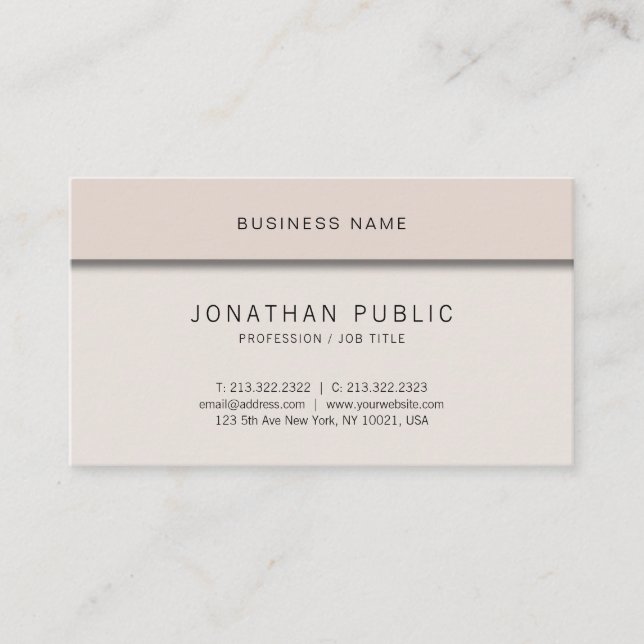 Modern Elegant Design Professional Creative Plain Business Card (Front)