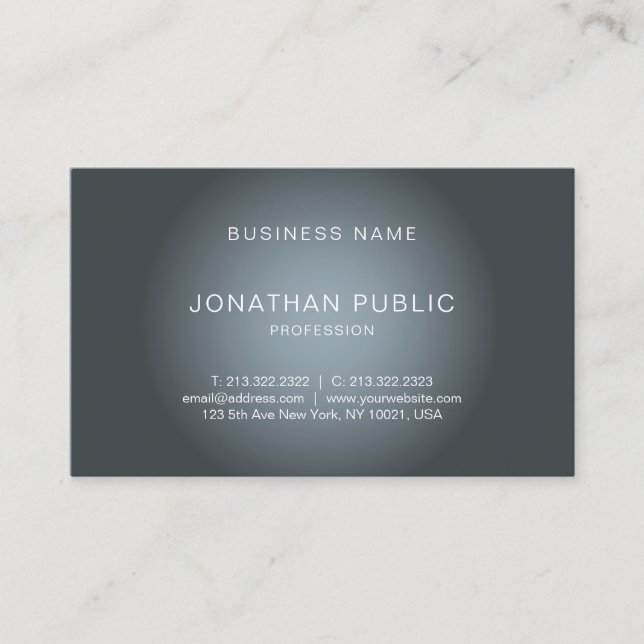 Modern Elegant Design Professional Trendy Plain Business Card (Front)