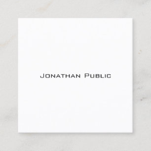 Modern Elegant Design Simple Plain Trendy Square Business Card
