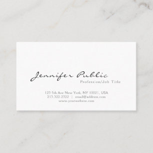 Modern Elegant Design Sleek Plain Professional Business Card