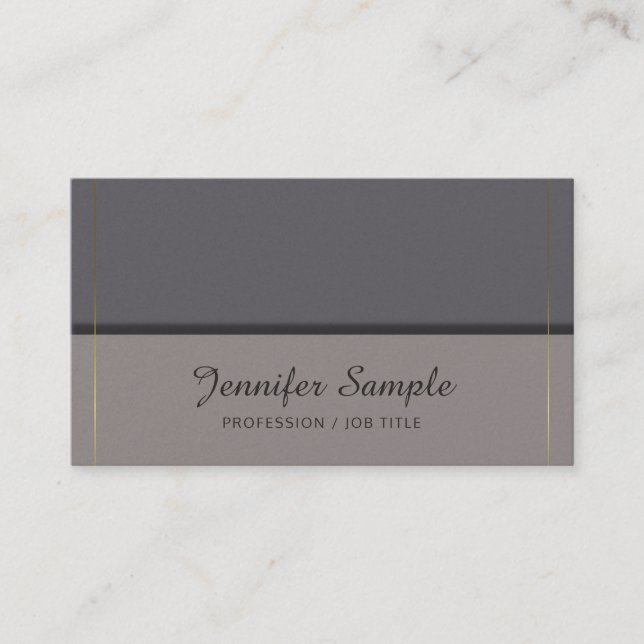 Modern Elegant Design Trendy Brown Gold Luxury Business Card (Front)