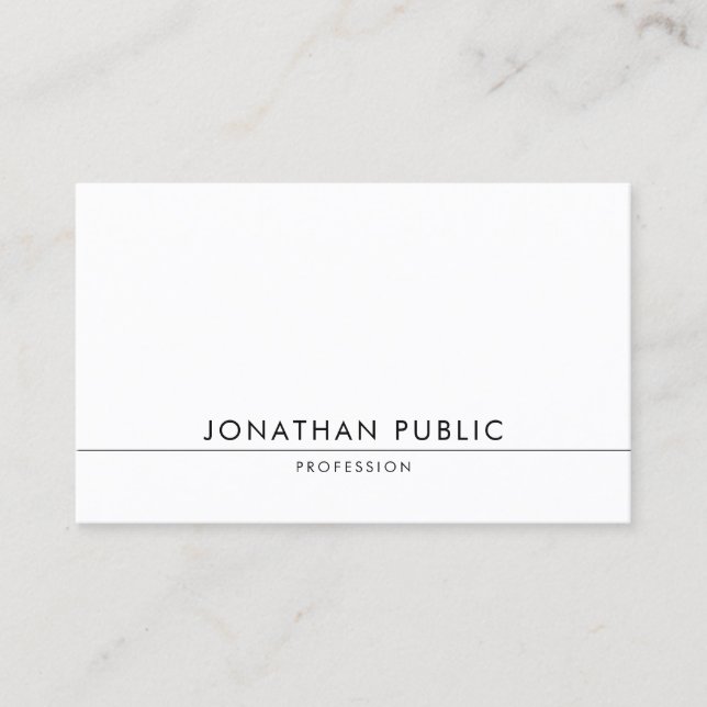 Modern Elegant Design Trendy Minimalist Chic Plain Business Card (Front)