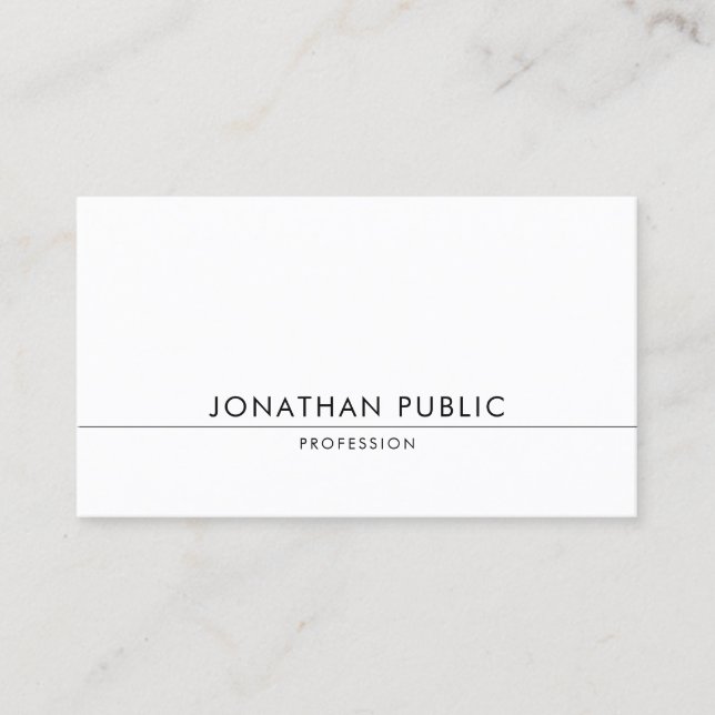 Modern Elegant Design Trendy Minimalistic Plain Business Card (Front)