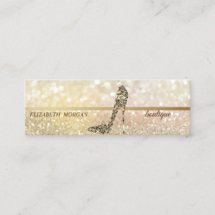Modern Elegant, Diamonds High Heels Bokeh Mini Business Card