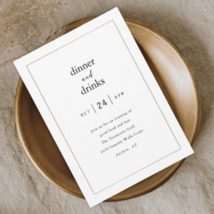 Modern Elegant Dinner and Drinks Business Invitation