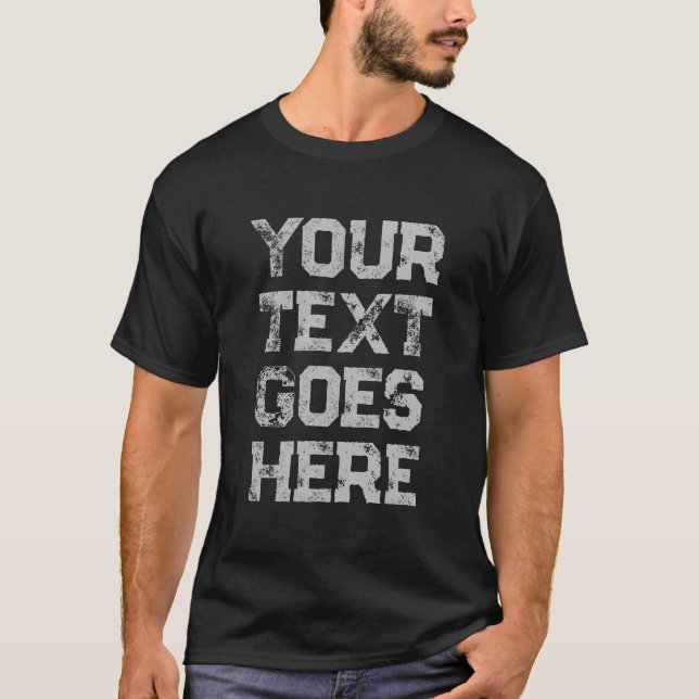 Modern Elegant Distressed Text Template Mens T-Shirt (Front)