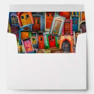Modern Elegant Doors Colourful Photo Collage Envelope