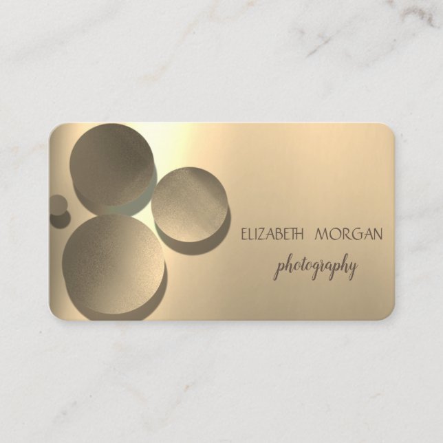 Modern Elegant,Dots,Gold Business Card (Front)
