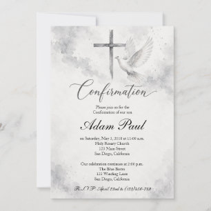 Modern Elegant Dove Confirmation Invitation
