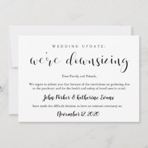 Modern Elegant Downsize Wedding Announcement