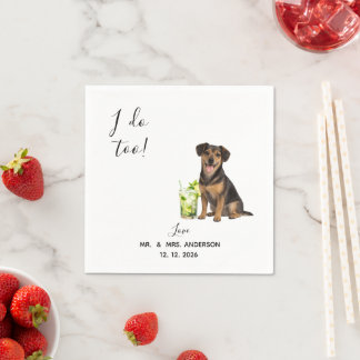 Modern Elegant Drinks On Me Photo Pet Wedding Napkin