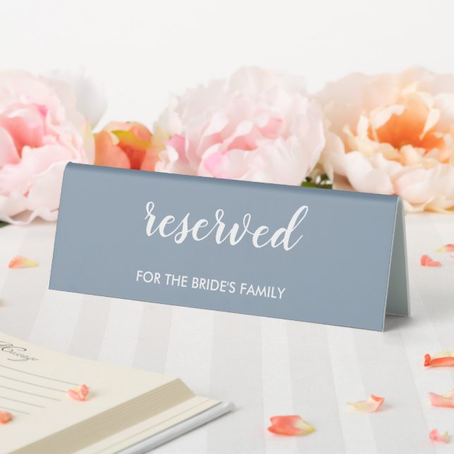 Modern Elegant Dusty Blue Reserved Bride's Family (In SItu (Wedding))