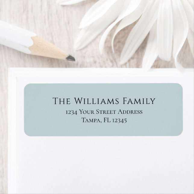 Modern Elegant Dusty Blue Return Address Return Address Label (Insitu)