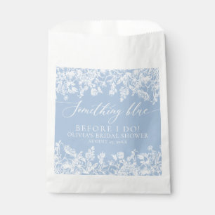 Modern Elegant Dusty Blue Wildflower Bridal Shower Favour Bag