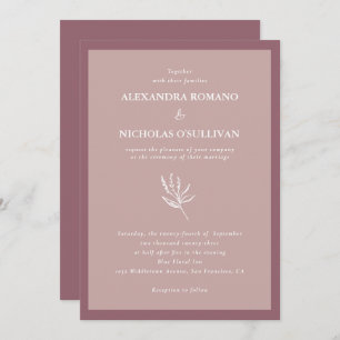 Modern Elegant Dusty Rose Wedding Invitation