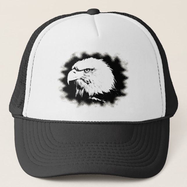 Modern Elegant Eagle Head Pop Art Template Trucker Hat (Front)
