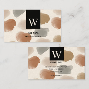 Modern Elegant Earth Tones Watercolor Professional Business Card