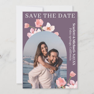 Modern Elegant Earthy Watercolor Floral Arch Save The Date