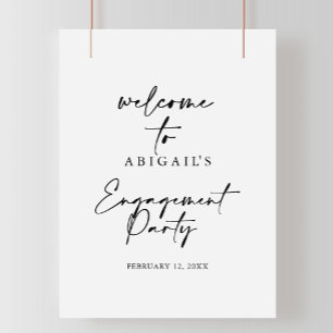 Modern Elegant Engagement Party Welcome Poster