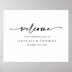 Modern Elegant Engagement Party Welcome   Poster