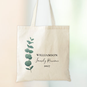 Modern Elegant Eucalyptus Family Reunion  Tote Bag