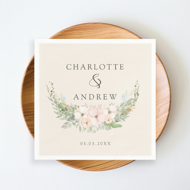 Modern, elegant eucalyptus flower wedding napkin (Creator Uploaded)