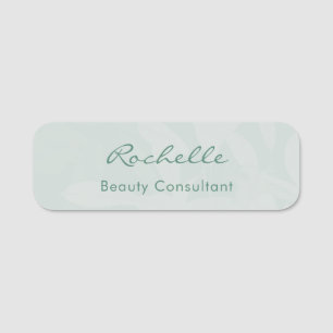 Modern Elegant Eucalyptus Green Custom Employee Name Tag