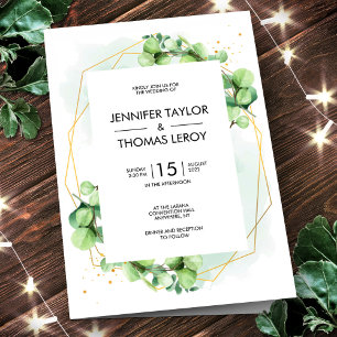 Modern Elegant Eucalyptus Wedding Greenery Chic In Invitation