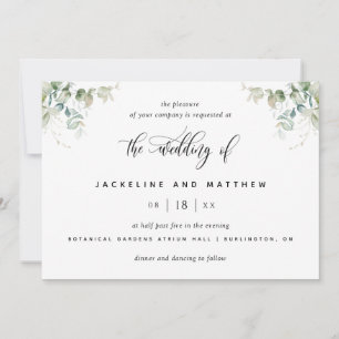 Modern Elegant Eucalyptus Wedding Invitation