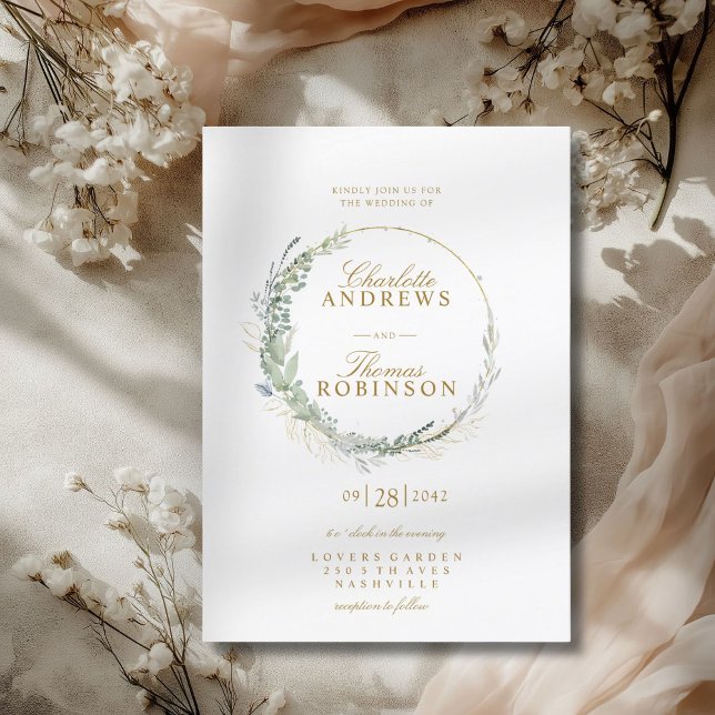 Modern Elegant Eucalyptus Wedding    Invitation (Modern Elegant Eucalyptus Wedding Invitation. Prints & Instant Download.)