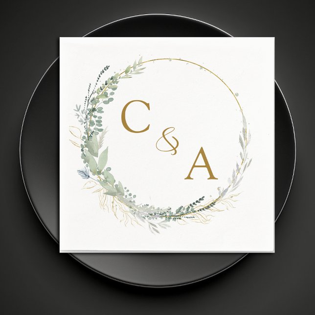 Modern, elegant eucalyptus wedding  napkins (Creator Uploaded)