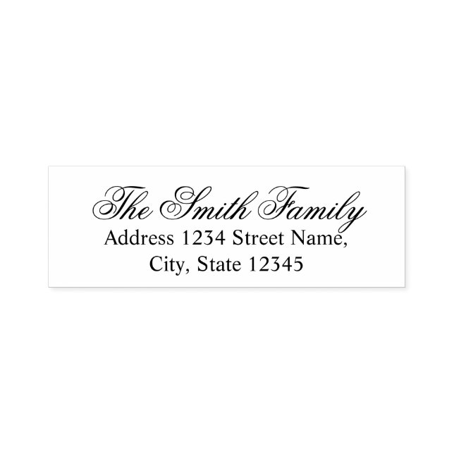 Modern Elegant Family Name Return Address Self-inking Stamp (Design)
