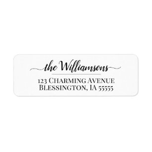 Modern Elegant Family Name Script Return Address Return Address Label
