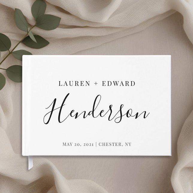 Modern Elegant Family Name Wedding Guest Book (Creator Uploaded)