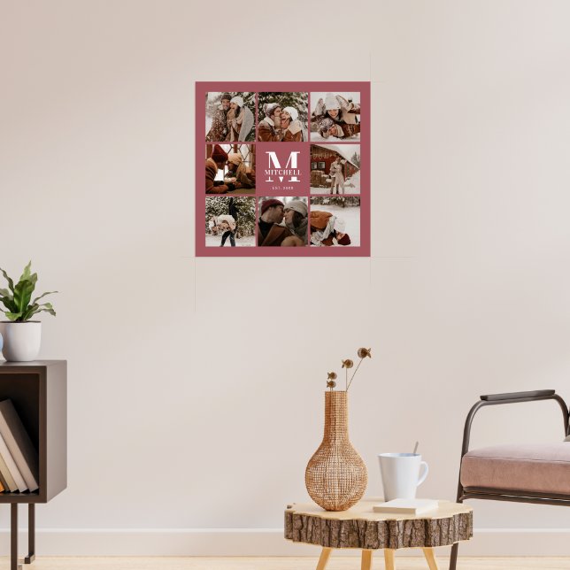 Modern Elegant Family Photo Collage Keepsake  Poster (Living Room 3)