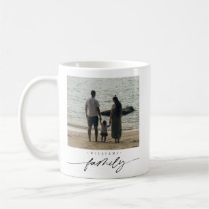 Modern Elegant Family Photo Script Typography Coffee Mug