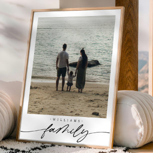 Modern Elegant Family Photo Script Typography Poster