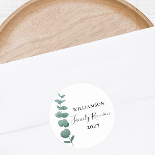 Modern Elegant Family Reunion   Classic Round Sticker