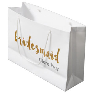 modern elegant faux gold bridesmaid text large gift bag