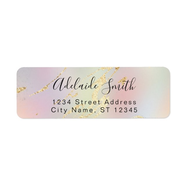 modern elegant faux gold details return address label (Front)