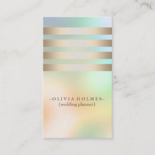 Modern Elegant Faux Gold Foil Striped Business Card
