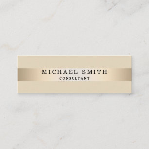 Modern Elegant Faux Gold Foil Striped Mini Business Card