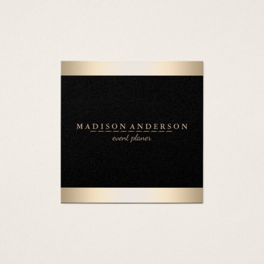 Modern Elegant Faux Gold Foil Striped Square Business Card