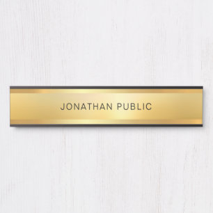 Modern Elegant Faux Gold Glamourous Trendy Templat Door Sign