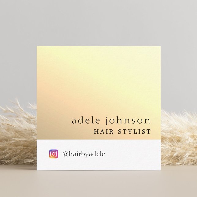 Modern Elegant Faux Gold Hair Stylist Square  Square Business Card (Creator Uploaded)