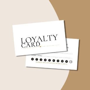Modern Elegant Faux Gold Heart Line Beauty Loyalty Card