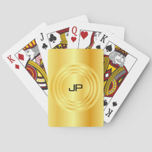 Modern Elegant Faux Gold Monogrammed Template Playing Cards