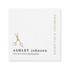 Modern Elegant Faux Gold Scissors Hairdresser