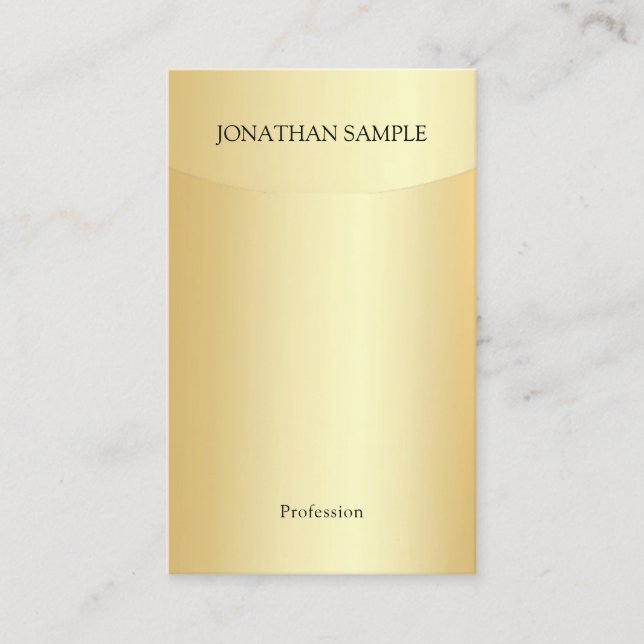 Modern Elegant Faux Gold Template Professional Business Card (Front)