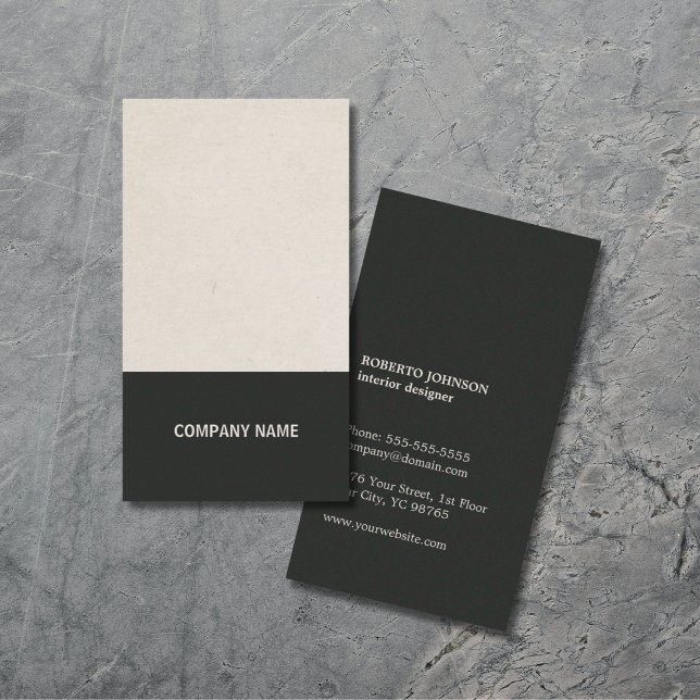 Modern Elegant Faux Kraft Paper Black Consultant Business Card (Creator Uploaded)